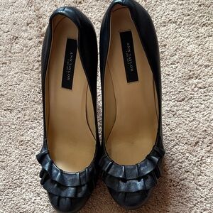 Ann Taylor Black Ruffle Heels